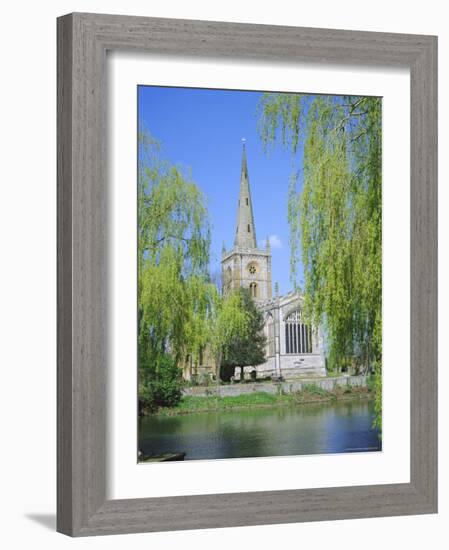 Holy Trinity Church from the River Avon, Stratford-Upon-Avon, Warwickshire, England, UK, Europe-David Hunter-Framed Photographic Print