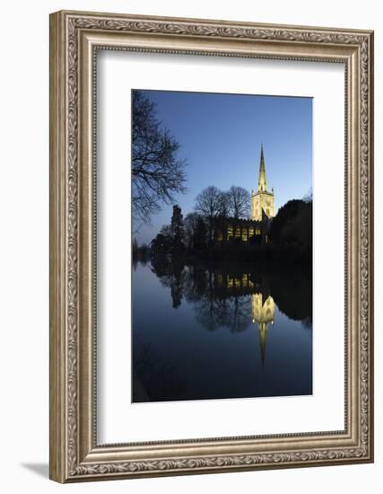 Holy Trinity Church on the River Avon at Dusk, Stratford-Upon-Avon, Warwickshire-Stuart Black-Framed Photographic Print