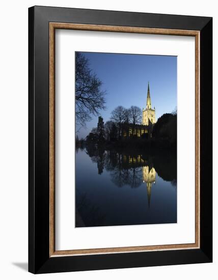 Holy Trinity Church on the River Avon at Dusk, Stratford-Upon-Avon, Warwickshire-Stuart Black-Framed Photographic Print