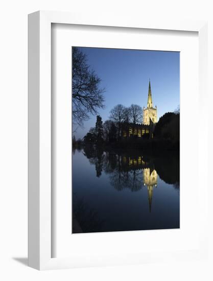 Holy Trinity Church on the River Avon at Dusk, Stratford-Upon-Avon, Warwickshire-Stuart Black-Framed Photographic Print