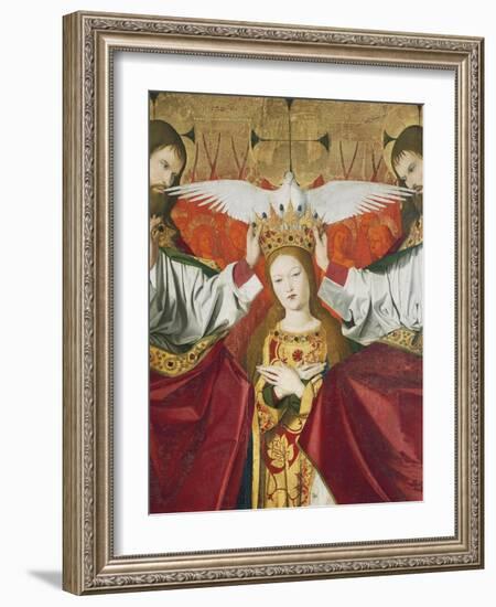 Holy Trinity Crowning Virgin, Detail from Coronation of Virgin, 1454-Enguerrand Quarton-Framed Giclee Print