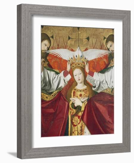 Holy Trinity Crowning Virgin, Detail from Coronation of Virgin, 1454-Enguerrand Quarton-Framed Giclee Print