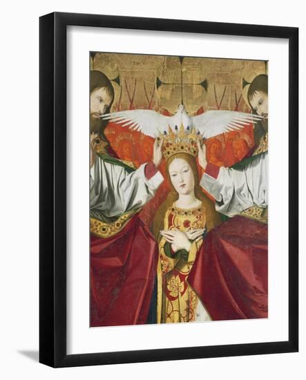 Holy Trinity Crowning Virgin, Detail from Coronation of Virgin, 1454-Enguerrand Quarton-Framed Giclee Print