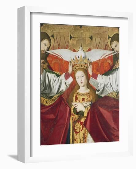 Holy Trinity Crowning Virgin, Detail from Coronation of Virgin, 1454-Enguerrand Quarton-Framed Giclee Print