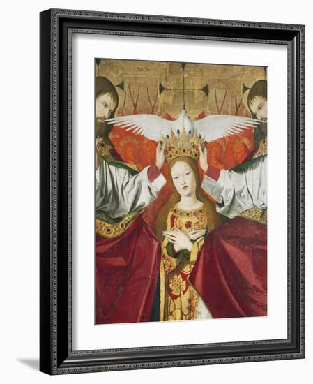 Holy Trinity Crowning Virgin, Detail from Coronation of Virgin, 1454-Enguerrand Quarton-Framed Giclee Print