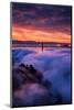 Holy Trinity, Low Fog, High Clouds and Sunrise Burn Golden Gate, San Francisco-Vincent James-Mounted Photographic Print