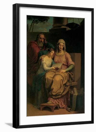 Holy Virgin Mary with St. Anne and St. Joachim-Pietro Ayres-Framed Art Print