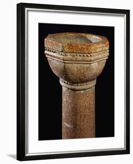 Holy Water Font, 1412, Red Marble, Shrine of Bastia, Isola Della Scala, Veneto, Italy-null-Framed Giclee Print