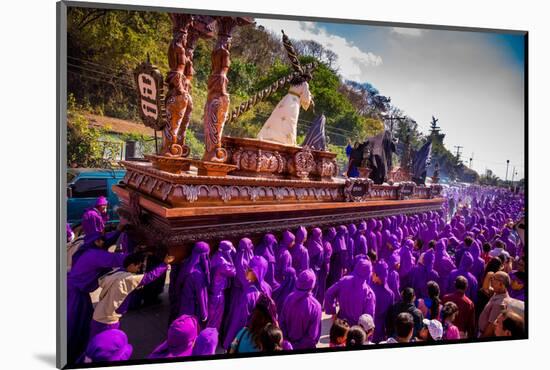 Holy Week Carpetas Parade, Antigua, Guatemala, Central America-Laura Grier-Mounted Photographic Print