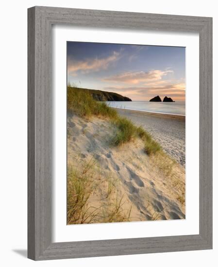 Holywell Bay with Carters Gull Rocks in the Background, Near Newquay, Cornwall, UK, June 2008-Ross Hoddinott-Framed Photographic Print