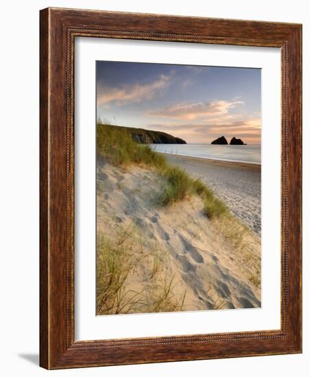 Holywell Bay with Carters Gull Rocks in the Background, Near Newquay, Cornwall, UK, June 2008-Ross Hoddinott-Framed Photographic Print