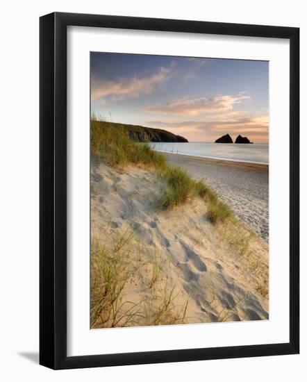 Holywell Bay with Carters Gull Rocks in the Background, Near Newquay, Cornwall, UK, June 2008-Ross Hoddinott-Framed Photographic Print