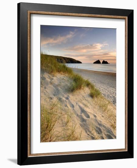 Holywell Bay with Carters Gull Rocks in the Background, Near Newquay, Cornwall, UK, June 2008-Ross Hoddinott-Framed Photographic Print