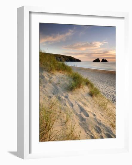 Holywell Bay with Carters Gull Rocks in the Background, Near Newquay, Cornwall, UK, June 2008-Ross Hoddinott-Framed Photographic Print