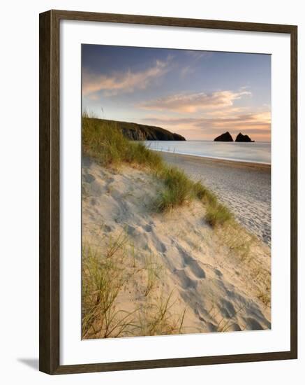 Holywell Bay with Carters Gull Rocks in the Background, Near Newquay, Cornwall, UK, June 2008-Ross Hoddinott-Framed Photographic Print