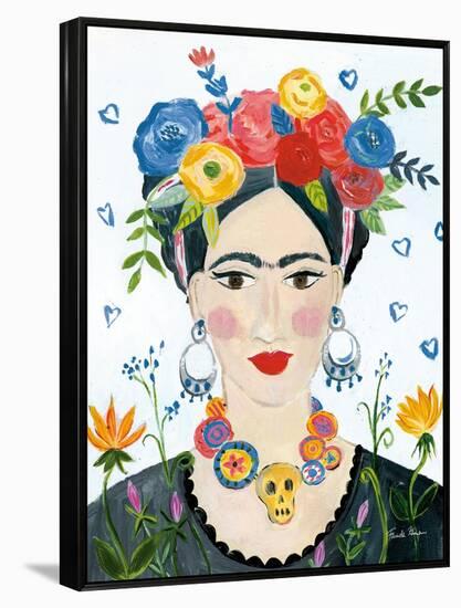 Homage to Frida II Bright-Farida Zaman-Framed Stretched Canvas