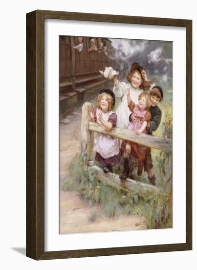 Home Again, (Oil on Canvas)-Arthur John Elsley-Framed Giclee Print