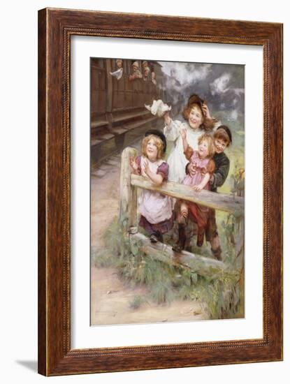 Home Again, (Oil on Canvas)-Arthur John Elsley-Framed Giclee Print