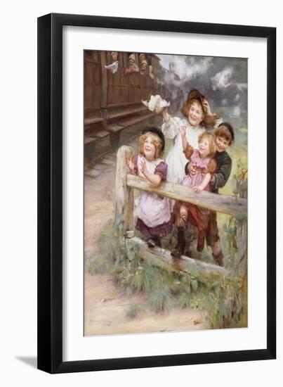 Home Again, (Oil on Canvas)-Arthur John Elsley-Framed Giclee Print