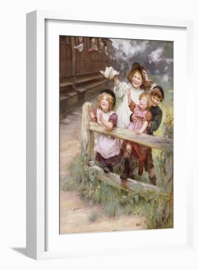 Home Again, (Oil on Canvas)-Arthur John Elsley-Framed Giclee Print