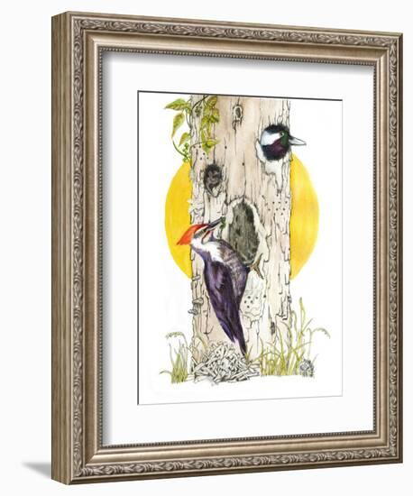 Home Builder, 2021 (Graphite, Coloured Pencil, and Watercolour on Paper)-Roberta Murray-Framed Giclee Print