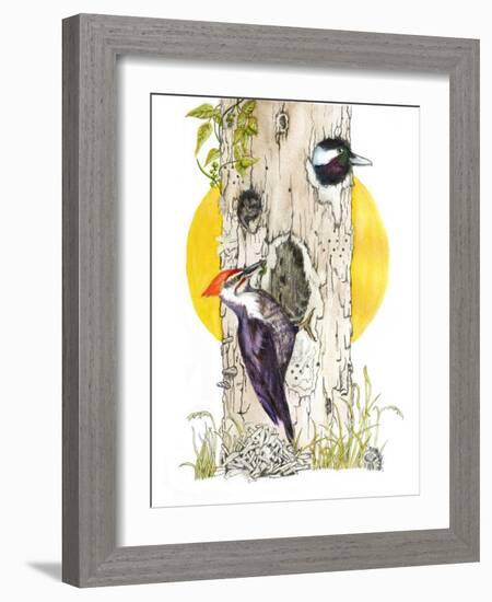 Home Builder, 2021 (Graphite, Coloured Pencil, and Watercolour on Paper)-Roberta Murray-Framed Giclee Print