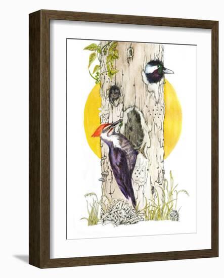 Home Builder, 2021 (Graphite, Coloured Pencil, and Watercolour on Paper)-Roberta Murray-Framed Giclee Print