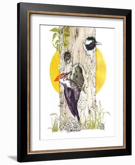 Home Builder, 2021 (Graphite, Coloured Pencil, and Watercolour on Paper)-Roberta Murray-Framed Giclee Print