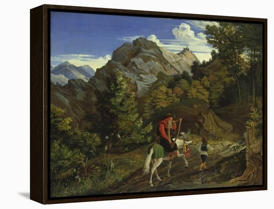 Home-Coming Harpist, 1825-Ludwig Richter-Framed Premier Image Canvas