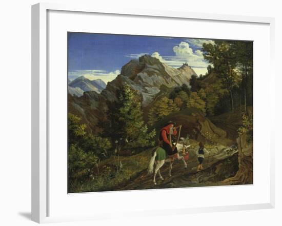 Home-Coming Harpist, 1825-Ludwig Richter-Framed Giclee Print