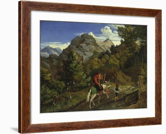 Home-Coming Harpist, 1825-Ludwig Richter-Framed Giclee Print