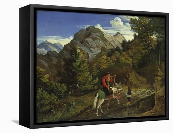 Home-Coming Harpist, 1825-Ludwig Richter-Framed Premier Image Canvas