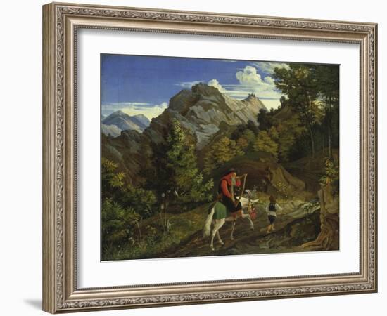 Home-Coming Harpist, 1825-Ludwig Richter-Framed Giclee Print