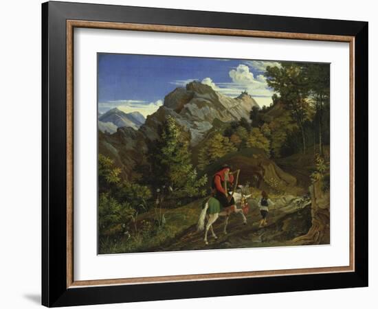 Home-Coming Harpist, 1825-Ludwig Richter-Framed Giclee Print