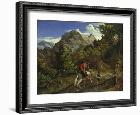 Home-Coming Harpist, 1825-Ludwig Richter-Framed Giclee Print