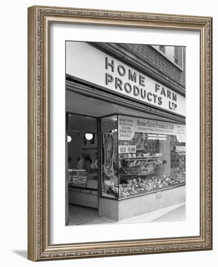 Home Farm Products Ltd Butchers Shop Front, Sheffield, South Yorkshire, 1966-Michael Walters-Framed Photographic Print