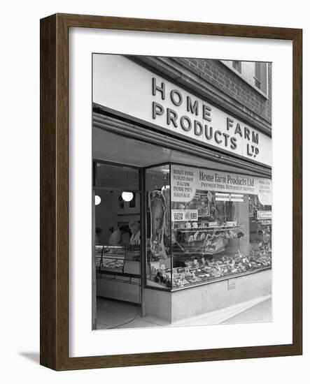 Home Farm Products Ltd Butchers Shop Front, Sheffield, South Yorkshire, 1966-Michael Walters-Framed Photographic Print