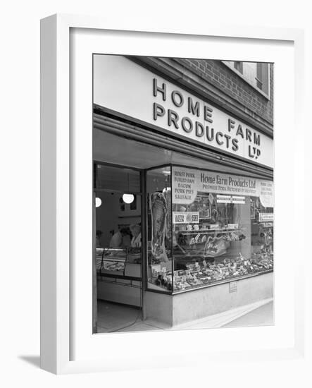 Home Farm Products Ltd Butchers Shop Front, Sheffield, South Yorkshire, 1966-Michael Walters-Framed Photographic Print