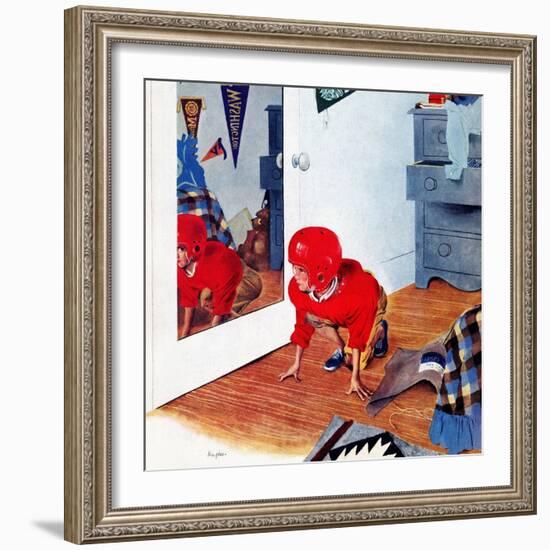 "Home Football", November 17, 1951-George Hughes-Framed Giclee Print