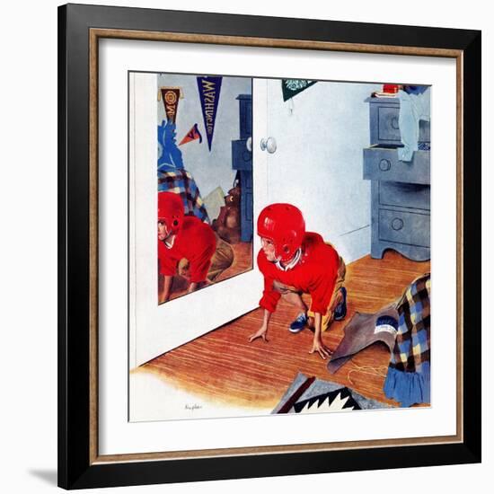 "Home Football", November 17, 1951-George Hughes-Framed Giclee Print