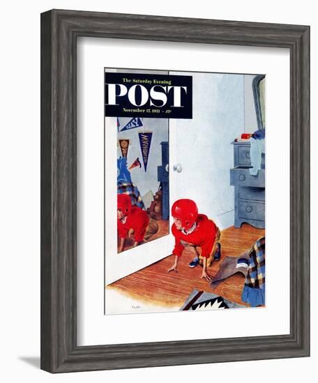 "Home Football" Saturday Evening Post Cover, November 17, 1951-George Hughes-Framed Giclee Print