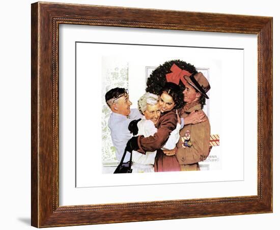 Home for Christmas-Norman Rockwell-Framed Giclee Print