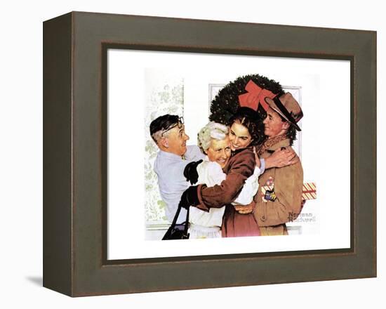 Home for Christmas-Norman Rockwell-Framed Premier Image Canvas