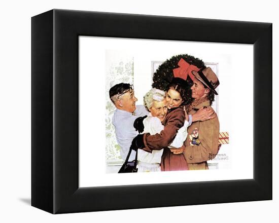 Home for Christmas-Norman Rockwell-Framed Premier Image Canvas