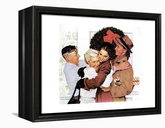 Home for Christmas-Norman Rockwell-Framed Premier Image Canvas