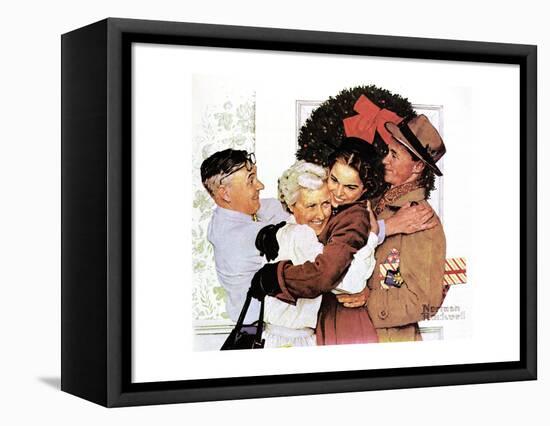 Home for Christmas-Norman Rockwell-Framed Premier Image Canvas