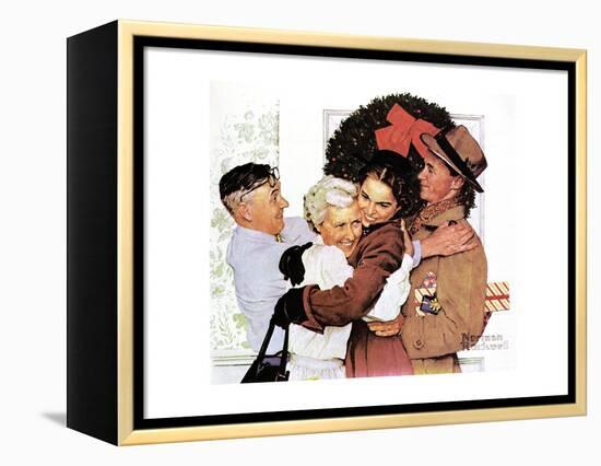 Home for Christmas-Norman Rockwell-Framed Premier Image Canvas