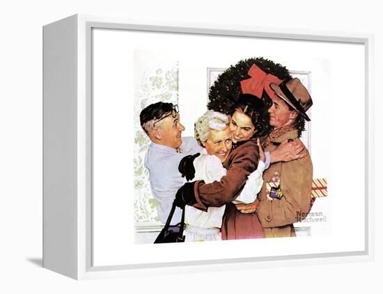 Home for Christmas-Norman Rockwell-Framed Premier Image Canvas