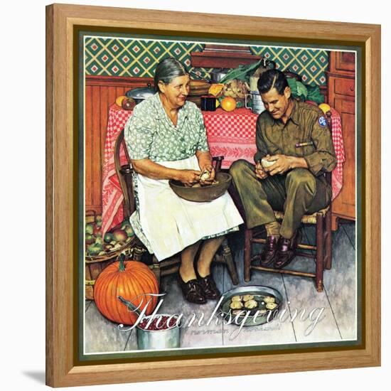 "Home for Thanksgiving", November 24,1945-Norman Rockwell-Framed Premier Image Canvas