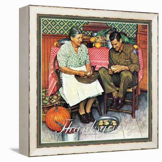 "Home for Thanksgiving", November 24,1945-Norman Rockwell-Framed Premier Image Canvas